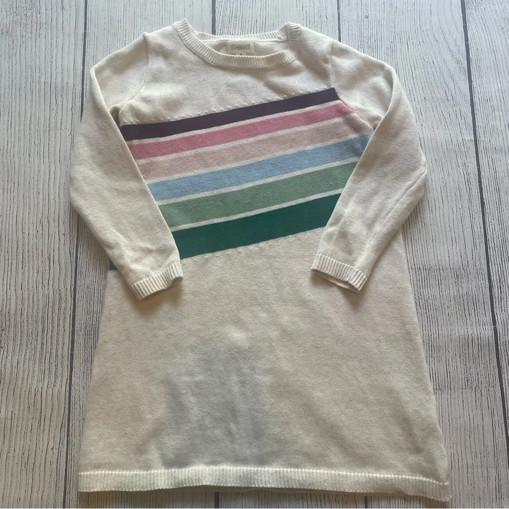 Gymboree Cream Striped Sweater Dress Size XS (4)
